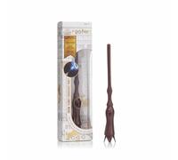 Famosa Harry Potter, Varita Mágica Luna 18 cm con Punta Luminosa, Activa el Botón del Mango para Lanzar Hechizos, Ideal para Duelos, Compatible con App Light Painting Día y Noche, (HRR47000)