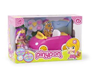 Famosa Pin y Pon Cochecito picnic - Coche de juguete para muñecos pinypon con 1 figura y accesorios, colores variados