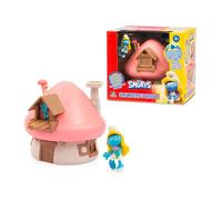 Famosa Pitufos - Casita con Figuras de Pitufos, Casita con figurita de Smurflet de 5 cm, Interior de la casa Incluye tabique, Armario, Silla, Cama y mesita de Noche, para niños de 3 años, (PUF20100)