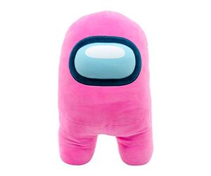 Famosa Softies - Among Us, Peluche Color Rosa del Juego Online, Impostores de 40 cm, 4 Modelos, Suave, Blandito y Relleno de Fibra Reciclada, Estrujable, Squishy, (760021463)