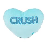 Famosa Softies - Hello Pillow cojín Luminoso Azul, cojín con Forma de corazón y Las Letras 'Crush' Bordadas en el Centro y luz, Muy blandito y Suave, un Detalle para Regalar, (760021807)