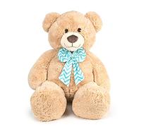 Famosa Softies - Osito de Peluche Gigante, Lacitos, un muñeco de un oso marrón con un lazo en el cuello azul, mide 1 metro de altura de pie, es suave y blandito, regalo para cualquier edad (860003204)