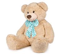 Famosa Softies - Osito Lacitos, un Osito de Peluche Gigante de Color marrón con un Lazo en el Cuello Azul, Mide 1,4 Metro de Altura de pie, es Suave y blandito, Regalo para Cualquier Edad (860003205)