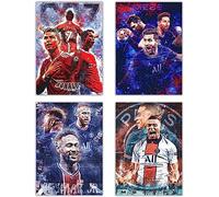 Famosa superestrella del fútbol Ronaldo, Messi y Neymar, Mbappe, decoración de pared, regalo para aficionados al fútbol, oficina en casa