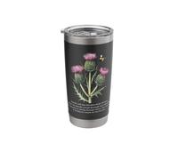 Famoso dicho escocés "Touch Not the Thistle with Scorn" Vaso térmico de acero inoxidable de doble pared