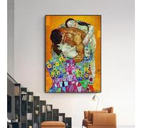 Famoso Gustav Klimt La familia pintura impresión sobre lienzo pintura abstracta retro cuadro de pared cartel para decoración de sala de estar 50x65cm/20x26in sin marco