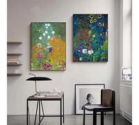 Famoso Gustav Klimt's Canvas Painting Flowers and Landscapes Posters Prints Wall Art Pictures para Living Room Wall Decor 35x50cm-2Pieces Frameless