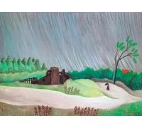 Famoso póster de Henri Rousseau Henri Rousseau Cuadro moderno de Henri Rousseau cuadro moderno《La tempestad》 Arte mural Henri Rousseau Impresiones para la decoración del hogar 90x60cm sin marco