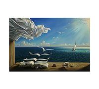 Famosos carteles en lienzo y impresiones Salvador Dali Pintura The Waves Book Sailboat Wall Art Pictures Kids Room Decoración del hogar 50x70cm Frameless