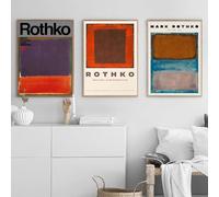 Famosos murales abstractos de Mark Rothko, pósteres y láminas en lienzo, decoración moderna nórdica para el hogar o la sala de estar (50x75cm - 3 piezas)