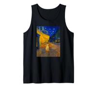 Famous Artist Painting Cafe Terrace At Night With Cat Humor Camiseta sin Mangas