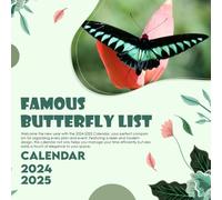 Famous Butterfly list Cαʅҽɳԃαɾ 2024-2025: 16 Months of The Animal from Sep 2024 to Dec 2025,Square 8.5 x 8.5 Inches Gift For Organizing & Planning