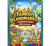 Famous Landmarks Coloring Book for Adults:: 80 Stress-Relieving, Bold & Easy World Landmark Designs | Travel & Architecture Art for Relaxation