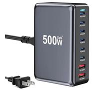 FAMOUS TECH SHOP - Cargador rápido USB C de 500 W GaN PD 3.0 PPS: estación de alimentación de carga rápida de 8 puertos | 6 USB-C + 2 USB-A Smart Power Delivery cargador de escritorio para laptop