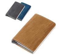 FAMU Land Cartera Tarjetero para Hombre y Mujer con Estilo Tejano. Guarda 6 Tarjetas de Forma Automática. Billetera con Compartimentos Extra. Wallet con Seguridad RFID. (Cartera VEIG)