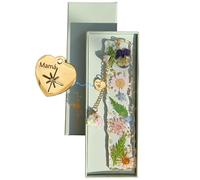 Famweylami Marcapáginas para Mamá, Regalo de Lectura con Luz y Corazón Metálico Grabado "Mamá", Perfecto para el Día de la Madre y cumpleaños, Incluye Caja de Regalo Versión Español