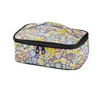 famyily Bolsa de almuerzo aislada a mano con flores de jardín de primavera, bolsa de almuerzo aislada, bolsa de almuerzo con forro suave, bolsas de almuerzo para oficina