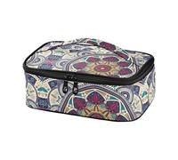 famyily Bolsa de almuerzo térmica con asa para hombre, diseño de arte colorido con texturas de estilo vintage