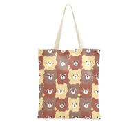 famyily Bolsa de lona de dibujos animados de oso marrón para mujer, para viajes, bricolaje