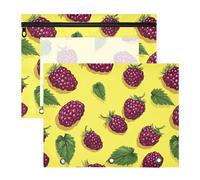 famyily Bolsas multiusos para lápices, bolsillo de 3 agujeros para cartas de papel A4, paquete de 2 suministros para profesores, suministros para el aula, morera fresca, color amarillo