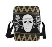 famyily Bolso de mensajero para hombre, bolso de hombro cruzado, correa ajustable, para ir de compras, máscara de payaso triste, dorado, plateado y negro