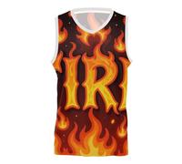 famyily Camiseta de baloncesto con logotipo de número, camisetas de fútbol para hombres, mujeres, jóvenes, fiesta temática de fuego, color rojo, Palabras de fuego, color rojo, XX-Large
