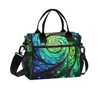 famyily Green Fantasy Star River - Lonchera resistente con correa para el hombro, bolsa de almuerzo para adolescentes y adultos