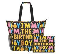 famyily Im The Birthday Boy Bee Honey - Bolsa de viaje resistente con cremallera y bolsillos de malla, 2 piezas de fin de semana durante la noche para juguetes, toallas, viajes, crucero
