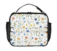famyily Kingdom of Shattered Flowers - Lonchera para niñas, con doble cremallera, correa de hombro extraíble, bolsa térmica para la escuela, el trabajo y el aire libre