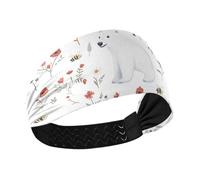 famyily Lindas diademas de oso polar blanco antideslizantes grandes para mujer, bandas elásticas anchas para el pelo de mujer, para tenis, senderismo, uso diario, entrenamientos, coloridas estrellas