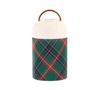 famyily Recipiente de comida caliente aislado al vacío de acero inoxidable con patrón navideño rojo y verde con cuchara para adultos, pollo, 17 onzas