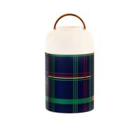 famyily Recipiente de comida caliente aislado al vacío de acero inoxidable con patrón navideño rojo y verde con cuchara para mujer, avena durante la noche, 17 onzas