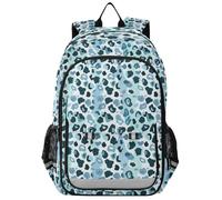 famyily State Bags - Mochila para niños de 8 a 12 años: modernas bolsas de libros para la universidad en varios colores, estampado de leopardo azul