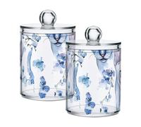 famyily Sweet Sphynx Cats - Organizador de maquillaje de plástico transparente blanco con tapa, artículos esenciales de baño, cubo de almacenamiento decorativo para hisopos de algodón, almohadillas de