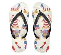 famyily Yellow Hair Bunny Anime 4th July Patriotic Dwarf - Chanclas de goma para hombre, esenciales para boda