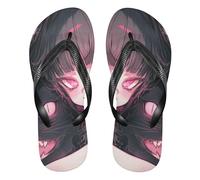 famyily Yellow Hair Bunny Anime Black Psycho Anime - Sandalias de goma para hombre, de secado rápido, para ducha, alberca, Black Psycho Anime, X-Small X-Narrow