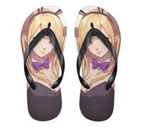 famyily Yellow Hair Bunny Anime Bunny Anime Girl - Chanclas de goma para hombre, de secado rápido, para verano