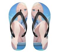 famyily Yellow Hair Bunny Anime Cute Uniform Anime Girl - Chanclas de goma para hombre, suaves para mujer, para natación, senderismo, viajes, Lindo uniforme de anime para niña, X-Small X-Narrow