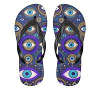 famyily Yellow Hair Bunny Anime Evil Eyes Nazar Charm - Chanclas de goma de apoyo para hombres para natación al aire libre, senderismo, viajes, Abalorio Nazar de mal de ojo, Medium