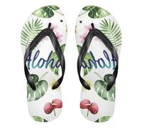 famyily Yellow Hair Bunny Anime HELLO Tropical Hawaii Pineapple - Chanclas de goma para hombre, de secado rápido, para ducha, alberca