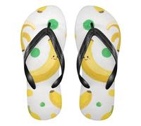 famyily Yellow Hair Bunny Anime - Sandalias de goma para mujer, diseño de plátanos amarillos, sandalias de playa para ducha, alberca, Bonitos plátanos amarillos de dibujos animados, X-Small X-Narrow