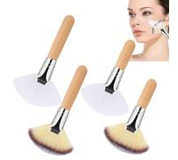 Fan Brush Set, Fan-Shaped Design, 11,5 x 6,3 cm, 4,53 x 2,48 cm, 9 x 6,3 cm, 3,54 x 2,48 pulgadas, Soft Bristles, 4 piezas, Lightweight Build, Makeup or Use Nylon Hair + tubo de aluminio