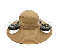 Fan Cooling Hat, Wide Brim Visor, USB Rechargeable Cap, Built-In Fan System Breathable Sun Protection for Men Dad Camping Outdoor Hiking Fishing Gardening Beach Daily Travel Summer Use