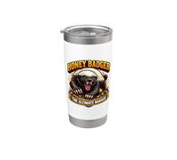 Fan de Honey Badger: The Ultimate Badass, genial y amante de los animales Vaso térmico de acero inoxidable de doble pared