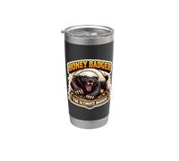 Fan de Honey Badger: The Ultimate Badass, genial y amante de los animales Vaso térmico de acero inoxidable de doble pared