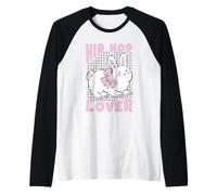 Fan de la música de Conejo Lindo Amante del Hip Hop Camiseta Manga Raglan
