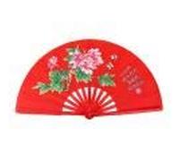 Fan de Tai Chi, ventilador de seda chino de Kung Fu de artes marciales de Kung Fu Fan de seda de mano derecha de Wushu Funcionamiento de danza Ventilador plegable de mano de ventilador d(Rojo)