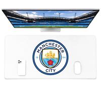 Fan Decor Alfombrilla de escritorio Man City de 35 x 60 cm, antideslizante, duradera, fácil de limpiar, alfombrilla de mouse para escritorio, juegos, accesorios de oficina, alfombrilla de mouse