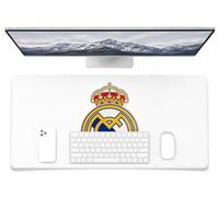 Fan Decor Alfombrilla Escritorio Real Madrid 35x60cm - Protector Escritorio Antideslizante PVC - Alfombrilla Ratón Gaming Oficina - Regalo Oficial Real Madrid Hombres y Niños