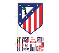 Fan Decor Pack Pegatinas Oficial Atlético de Madrid - 37 Stickers Atleti Oficiales en Vinilo - Impermeables, Removibles - Para Portátil, Móvil, Mochila, Fiesta - Regalo Niños - 70x40cm